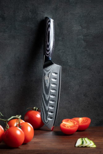 Damast-Santoku-Messer-Damastmesser-Santokumesser-Damast-Küchenmesser-Damastchefmesser-Scharfes-Küchenmesser-Santoku-Küchenmesser