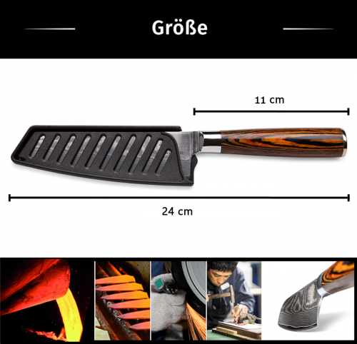 Wolfblood Zeuß Santoku Damastmesser Küchenmesser LH Lifestyle Kochmesser