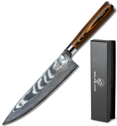 Wolfblood Zeuß Set Santoku Damastmesser Küchenmesser Kochmesser Officemesser