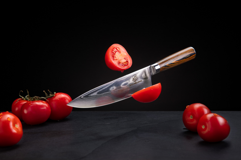 Wolfblood Zeuß Set Santoku Damastmesser Küchenmesser Kochmesser Officemesser