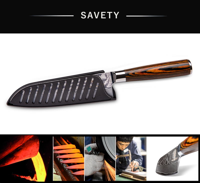 Wolfblood Zeuß Set Santoku Damastmesser Küchenmesser LH Lifestyle Kochmesser