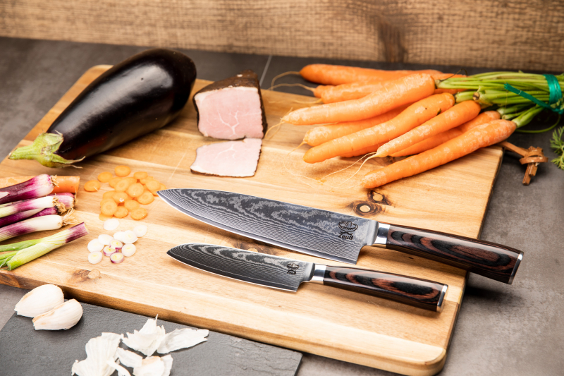 Zeuß Chefmesser Santokumesser Set Damastmesser Küchenmesser LH Lifestyle Kochmesser
